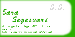 sara segesvari business card